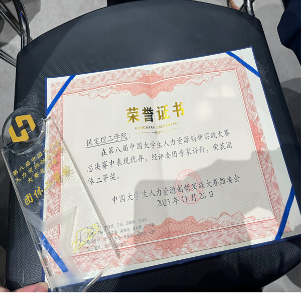 保定理工學(xué)院‖管理學(xué)院‖喜報：熱烈慶祝我院人力資源管理專業(yè)學(xué)生參加第八屆HRU中國大學(xué)生人力資源創(chuàng)新實(shí)踐大賽總決賽榮獲團(tuán)體二等獎